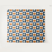 Tenture Checks de Skulls et Pumkins (Devant (Horizontal))