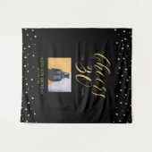 Tenture Cheers | Fête d'anniversaire des 30 ans Or & Noir  (Devant (Horizontal))