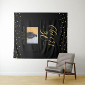 Tenture Cheers | Fête d'anniversaire des 30 ans Or & Noir  (En situation (horizontale))