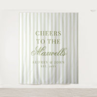 Cheers Rétro Rayures Vertes et Blanches Écriture M