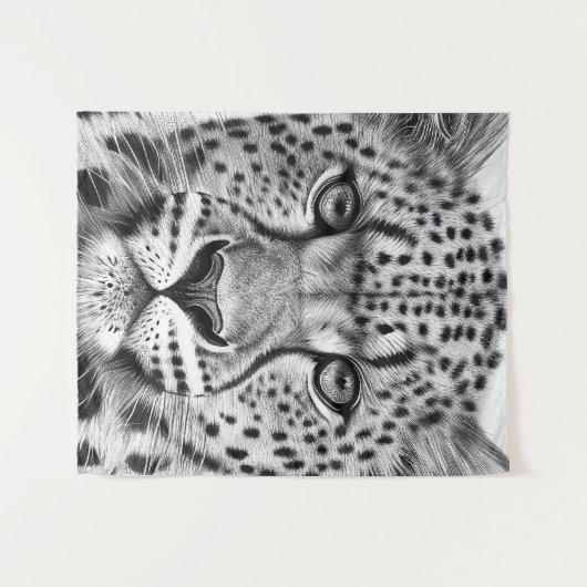 Tenture Cheetah Animal Wild Nature Illustration Line Epic (Devant (Horizontal))