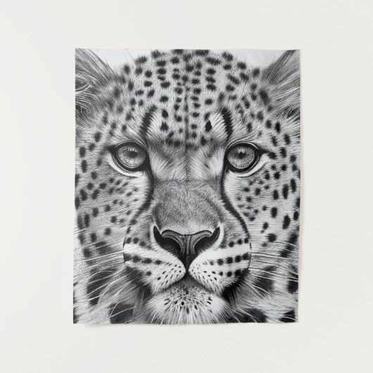 Tenture Cheetah Animal Wild Nature Illustration Line Epic (Devant)