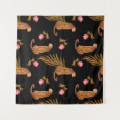 Tenture Cheetahs romantiques : aquarelle motif sans coutur (Devant (Horizontal))