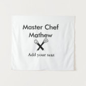 Tenture Chef cuisinier cuisinier cuisinier ajouter nom de  (Devant (Horizontal))