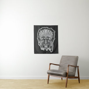 Tenture Chef de tigre de Natif américain