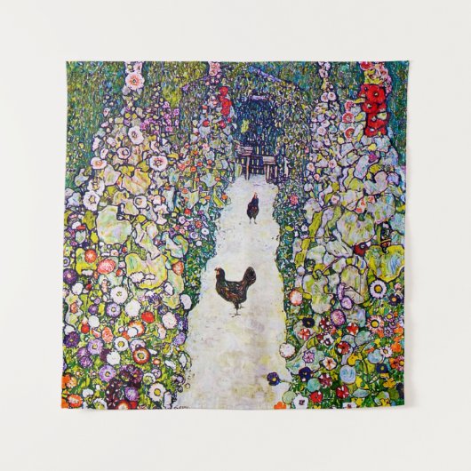 Tenture Chemin de jardin avec poulets, Gustav Klimt (Devant)
