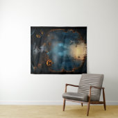 Tenture Chemin de l'araignée éffrayante Halloween (En situation (horizontale))