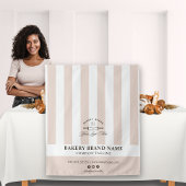 Tenture Chemin de table avec logo de boulangerie à rayures