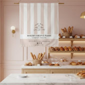 Tenture Chemin de table avec logo de boulangerie à rayures