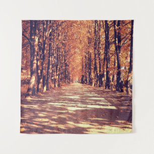 Tenture Chemin forestier d'automne : Voyage paysager paisi