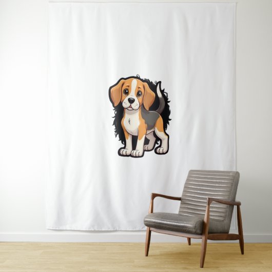 Tenture Chemise beagle Chien T (En situation)