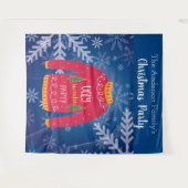 Tenture Chemise de Noël hideuse pour fête rouge bleu floco (Devant (Horizontal))