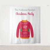 Tenture chemise de Noël moche rouge blanc amusant (Devant)