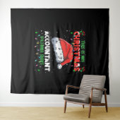 Tenture Chemise de pyjama de feux de Noël du comptable (En situation (horizontale))