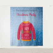 Tenture chemise laide de fête de Noël rouge bleu neige (Devant)