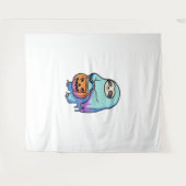 Tenture Chemise T-Shirt de Sloth Ghost Halloween surdimens (Devant (Horizontal))