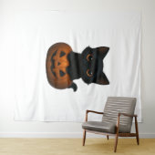 Tenture Chemise T-Shirt retro Halloween Ghost et Chat surd (En situation (horizontale))