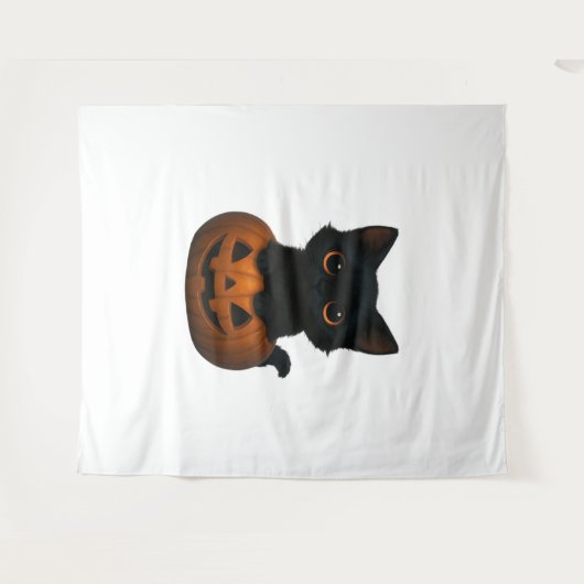 Tenture Chemise T-Shirt retro Halloween Ghost et Chat surd (Devant (Horizontal))