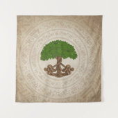 Tenture Chêne celtique Arbre de vie -Yggdrasil (Devant)