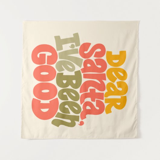 Tenture Cher Père Noël, j'ai été bon design (Devant (Horizontal))