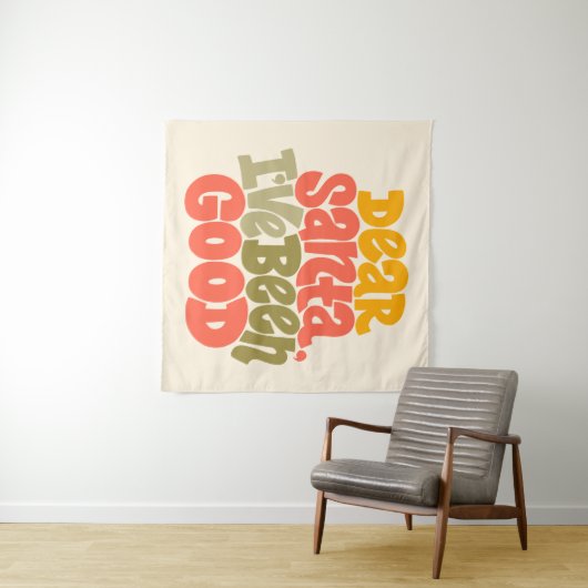 Tenture Cher Père Noël, j'ai été bon design (En situation (horizontale))