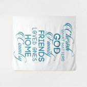 Tenture Chercher ce qui compte Turquoise (Devant (Horizontal))