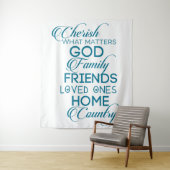 Tenture Chercher ce qui compte Turquoise (En situation)