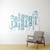 Tenture Chercher ce qui compte Turquoise (En situation (horizontale))