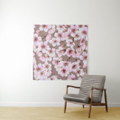 Tenture Cherry Blossom Branches Motif aquarelle (En situation (horizontale))