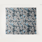 Tenture Cherry blossom in white and blue (Devant (Horizontal))