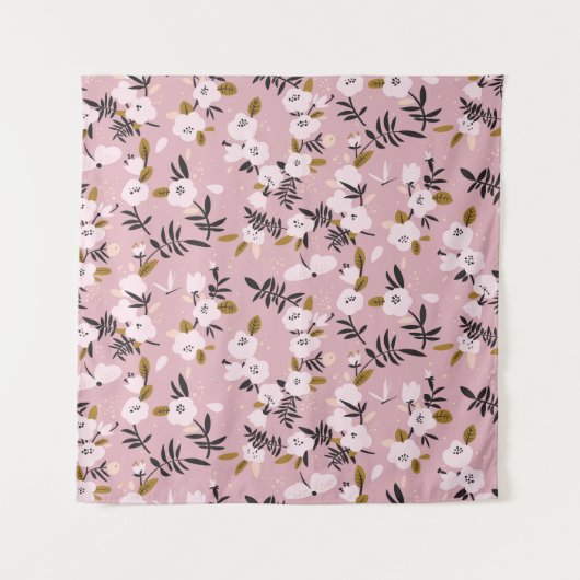 Tenture Cherry Blossom Rose : Printemps tendre (Devant)