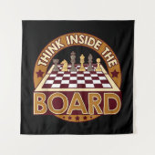 Tenture ChessBoard Citation Joueur d'échecs Penser Jeu Boa (Devant)