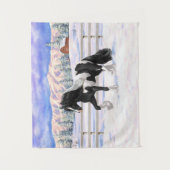 Tenture Cheval d'attelage de la bandelette tzigane noire d (Devant)