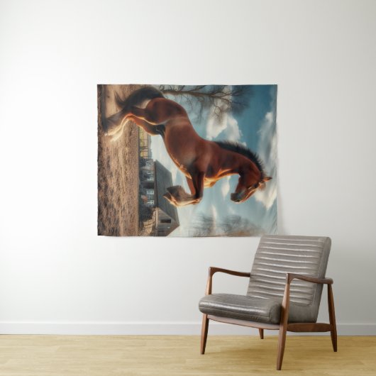 Tenture Cheval de ferme (En situation (horizontale))