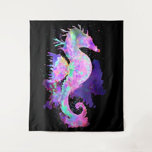 Tenture Cheval de mer pourpre (Devant)