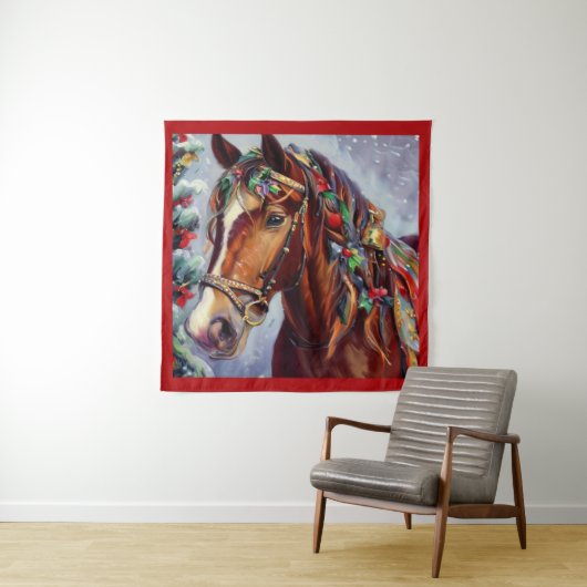 Tenture Cheval de Noël 2 (En situation)