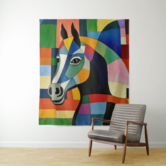 Tenture Cheval des couleurs (En situation)