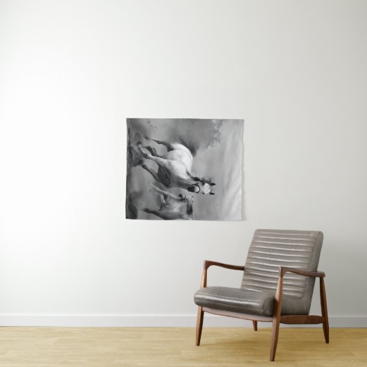 Tenture Cheval en course (En situation (horizontale))