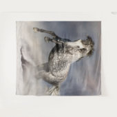 Tenture Cheval gris dappu andalou en mouvement (Devant (Horizontal))
