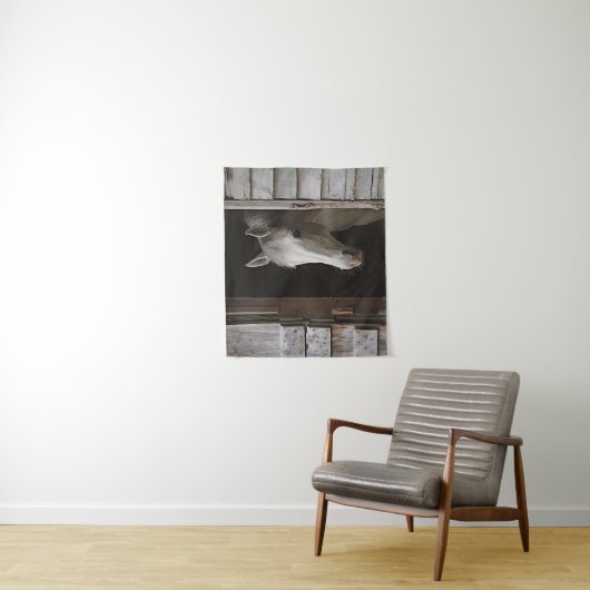 Tenture Cheval gris-jument (En situation)