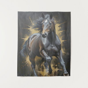 Tenture cheval noir tendance