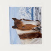 Tenture Cheval Pinto mont Moran en hiver (Devant)