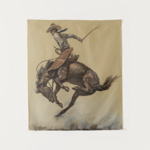 Tenture “Cheval qui rue” Art western par Will James