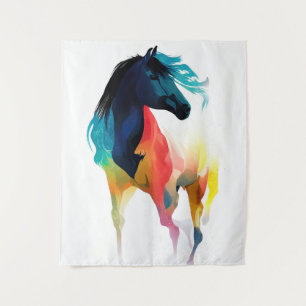 Tenture Cheval Sauvage Nature Animaux Couleurs Art Peintur