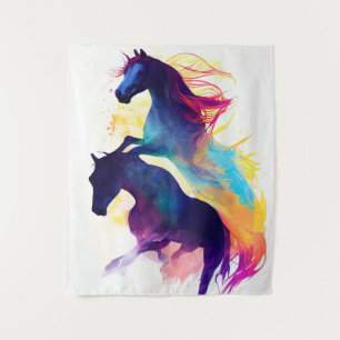 Tenture Cheval Sauvage Nature Animaux Couleurs Art Peintur