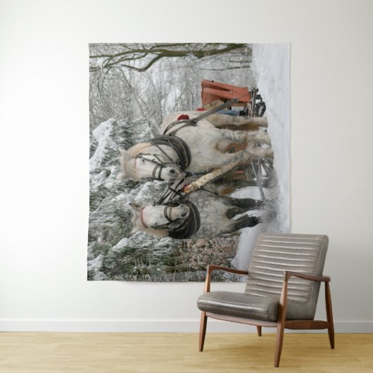 Tenture Cheval tiré Sleigh Ride (En situation)