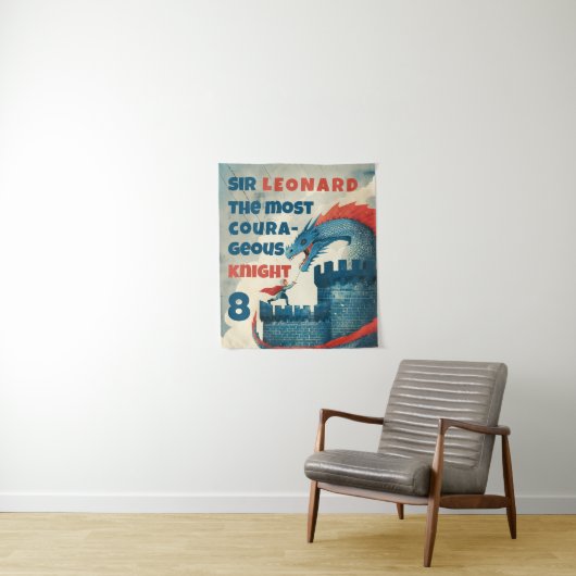 Tenture Chevalier intrépide et dragon  (En situation)