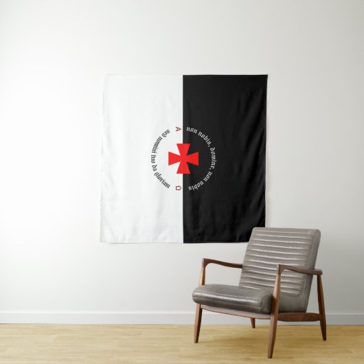 Tenture Chevalier modèle Alpha-Omega Non Nobis Domine (En situation (horizontale))