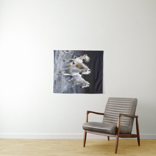 Tenture Chevaux à lancer l'oreiller (En situation (horizontale))