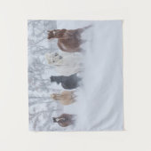 Tenture Chevaux à travers la neige (Devant)